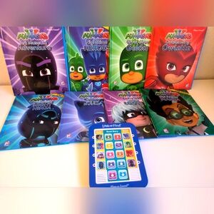 PJ Masks Hardcover Book Lot of 8 Look & Find Play-a-Sound Books, & audio player